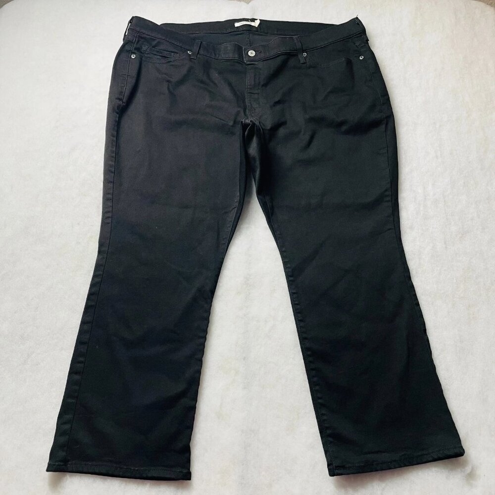 Levi's Womens Black High Rise Stretch Denim Classic Straight Jeans Size 24W